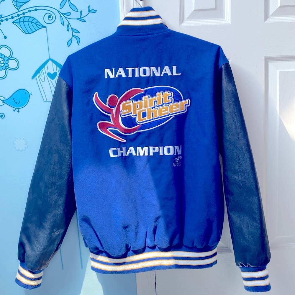 Varsity National Spirit Cheer Champion Athletic Wool Blend Blue Jacket Size M !!